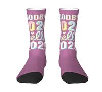 KWQDOZF Chaussettes « Au revoir 2024 » et « Bonjour 2025 », chaussettes tube moyennes, chaussettes fantaisie décontractées pour femmes et hommes, cadeaux