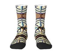 KWQDOZF Chaussettes de Sport imprimées boussole voilier maritime, chaussettes amusantes pour hommes et femmes, unisexes pour adultes, nouveauté, chaussettes à Tube long