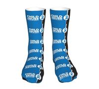 KWQDOZF Chaussettes fantaisie pour le mois de sensibilisation à la maltraitance des enfants, chaussettes tubulaires pour robe, cadeaux, décoration pour hommes, femmes, adolescents, voyages, 16 pouces
