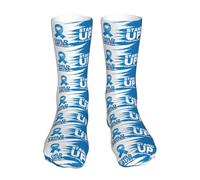 KWQDOZF Chaussettes fantaisie pour le mois de sensibilisation à la maltraitance des enfants, chaussettes tubulaires pour robe, cadeaux, décoration pour hommes, femmes, adolescents, voyages, 16 pouces