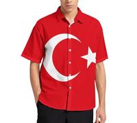 KWQDOZF Chemise hawaïenne décontractée à Manches Courtes et Boutons pour Homme, Motif Drapeau du Royaume de Suède