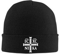 KWQDOZF Christian IC XC Nika - Bonnet orthodoxe Oriental pour Hommes et Femmes, Chapeau Chaud d'hiver en Tricot, Bonnet tête de Mort Ample, Chapeau tricoté Noir