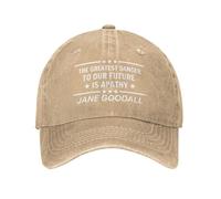 KWQDOZF Citation de Jane Goodall : « Le Plus Grand Danger pour Notre Avenir est l’apathie » Casquette de Camionneur/Cowboy