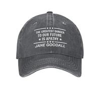 KWQDOZF Citation de Jane Goodall : « Le Plus Grand Danger pour Notre Avenir est l’apathie » Casquette de Camionneur/Cowboy
