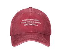 KWQDOZF Citation de Jane Goodall : « Le Plus Grand Danger pour Notre Avenir est l’apathie » Casquette de Camionneur/Cowboy