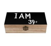 KWQDOZF Coffret de rangement en bois avec couvercle à charnière pour bijoux souvenirs, idéal pour un 40e anniversaire.