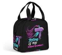 KWQDOZF Coiffeur, coiffeur, mon super pouvoir, sac à lunch isotherme pour femmes et hommes, idéal pour le travail, les pique-niques et les voyages.