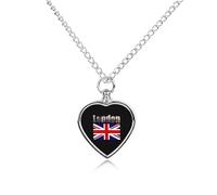 KWQDOZF Collier pour cendres d'animaux de compagnie, pendentif en forme de cœur, mini étui, souvenir de crémation pour chien et chat, Londres, Big Ben