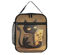 KWQDOZF Comment être un chat cool Sac à lunch portable Sac fourre-tout réutilisable étanche Boîte à lunch isotherme pour le travail Plage Pique-nique