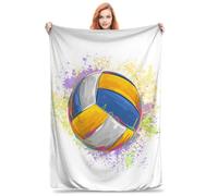 KWQDOZF Couverture de Volley-Ball Aquarelle, Flanelle Douce et Confortable, légère et Chaude, pour lit, Salon, Cadeaux pour Enfants et Adultes, 127 x 101,6 cm