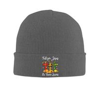 KWQDOZF Craquez pour Jésus, il ne quitte jamais, Bonnet d'hiver en Croix chrétienne pour Hommes et Femmes, Bonnet de Ski tricoté, NOI