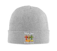 KWQDOZF Craquez pour Jésus, il ne quitte jamais, Bonnet d'hiver en Croix chrétienne pour Hommes et Femmes, Bonnet de Ski tricoté, NOI