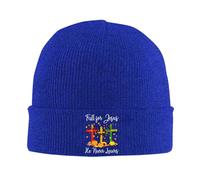 KWQDOZF Craquez pour Jésus, il ne quitte jamais, Bonnet d'hiver en Croix chrétienne pour Hommes et Femmes, Bonnet de Ski tricoté, NOI
