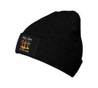 KWQDOZF Craquez pour Jésus, il ne quitte jamais, Bonnet d'hiver en Croix chrétienne pour Hommes et Femmes, Bonnet de Ski tricoté, NOI