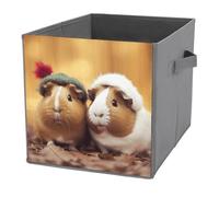 KWQDOZF Cubes de rangement pliables avec poignées, motif cochons d'Inde mignons, bacs cubiques pour ranger vêtements, livres et paniers de rangement pour étagères et placards.