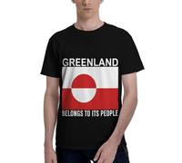 KWQDOZF Drapeau du Groenland, « Il Appartient à Son Peuple », T-Shirt Message d'indépendance pour Hommes et Femmes Adultes