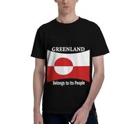 KWQDOZF Drapeau du Groenland, « Il Appartient à Son Peuple », T-Shirt Message d'indépendance pour Hommes et Femmes Adultes