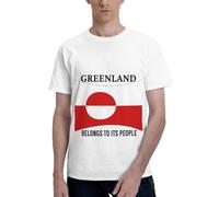 KWQDOZF Drapeau du Groenland, « Il Appartient à Son Peuple », T-Shirt Message d'indépendance pour Hommes et Femmes Adultes