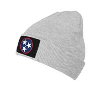 KWQDOZF Drapeau Tennessee Tri Star, Bonnets tricotés, Bonnets tricotés tête de Mort, Bonnets Pull, Unisexe Noir