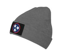 KWQDOZF Drapeau Tennessee Tri Star, Bonnets tricotés, Bonnets tricotés tête de Mort, Bonnets Pull, Unisexe Noir