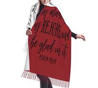 KWQDOZF Écharpe/châle en soie pashmina à pompons, rouge et blanc, pour mon fils. N'oublie jamais que je t'aime.