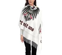 KWQDOZF Écharpe châle pour femme avec drapeau de l'Allemagne - Écharpe fantaisie à imprimé aigle patriotique, douce et chaude pour l'hiver, en pashmina, pour le réveillon du Nouvel An