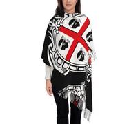 KWQDOZF Écharpe d'hiver avec drapeau italien - Nouveauté, longue écharpe imprimée à motifs de symboles nationaux, châle chaud à pompon, étole, douce