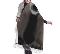 KWQDOZF Écharpes ours polaires pour femmes, écharpes-couvertures surdimensionnées à pompons, châle enveloppant à motifs néon.