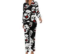 KWQDOZF Ensemble Pyjama 2 pièces pour Femme, Motif Arbre bonsaï Yin et Yang, Manches Longues, boutonné, vêtements de détente