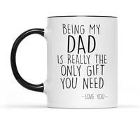 KWQDOZF Être mon papa, c'est vraiment le seul cadeau dont tu as besoin. Mug à café original en céramique imprimée recto verso, 325 ml (11 oz), idéal pour maman, papa, un ami, une épouse ou un mari.