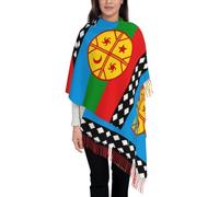 KWQDOZF Foulards pour femmes - Nouveauté Drapeau Mapuche Châle Wraps Hiver Longue Écharpe Douce À Franges, Mode Patriotique Chaud Grand Wr