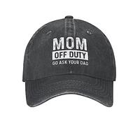 KWQDOZF Funny Cap Mom Off Duty Go Ask Your Dad Cap for Men Dad Hat Trendy Hat