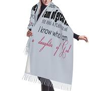 KWQDOZF Gris Je t'aime plus que je ne le dis, je t'aime encore plus Châles en mousseline à pompons Pashminas