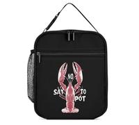 KWQDOZF Homard Dites Non au Pot Sac à Lunch Portable Sac Fourre-Tout Réutilisable Étanche Boîte à Lunch Isotherme pour Travail Plage Pique-Nique