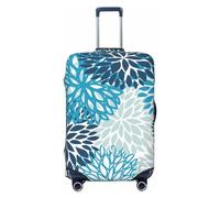 KWQDOZF Housse de Protection élastique Lavable pour Valise à Motif de Marguerites, Motif Floral Bleu chrysanthème, pour Enfant et Adulte, XL