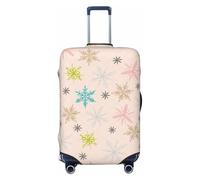 KWQDOZF Housse de Protection élastique pour Bagages de Voyage, Motif Flocon de Neige, Hiver, Noël, Rose, pour Valise de 19 à 32 Pouces