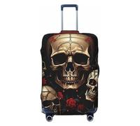 KWQDOZF Housse de Protection élastique pour Valise de Voyage Motif crânes et os de la Mort Rose Rouge Noir Housse de Protection pour Valise de Voyage 19''-32''