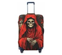 KWQDOZF Housse de Protection élastique pour Valise de Voyage, Motif tête de Mort, Faucheuse, Ange, Abstrait, Rouge, pour Valise de 19 à 32 Pouces