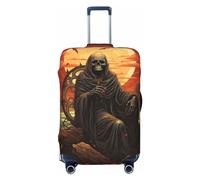 KWQDOZF Housse de Protection élastique pour Valise de Voyage, Motif tête de Mort, Motif Faucheuse, Motif Rose, Motif Mort, Motif Sombre, pour Valise de 19 à 32 Pouces