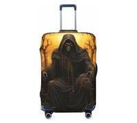 KWQDOZF Housse de Protection élastique pour Valise de Voyage, Motif tête de Mort, Motif tête de Mort, Motif Noir, pour Valise de 19 à 32 Pouces