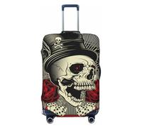 KWQDOZF Housse de Protection élastique pour Valise de Voyage Motif tête de Mort Rose Noir 19''-32''