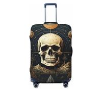 KWQDOZF Housse de Protection pour Bagages de Voyage élastique Vintage Motif crâne mystérieux Géométrie sacrée Magique Housse de Protection pour Valise de Voyage 19''-32''