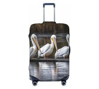 KWQDOZF Housse de Protection pour Bagages de Voyage, Motif Trois Pélicans, élastique, Anti-Rayures, imperméable, Compatible avec Les valises de 45 à 81 cm, Grande Taille