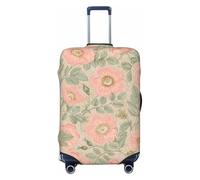 KWQDOZF Housse de Protection pour Valise de Voyage élastique à Motif Floral Rose et Beige pour Valise de 19 à 32 Pouces