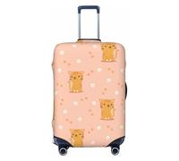 KWQDOZF Housse de Protection pour Valise de Voyage élastique avec Motif de Chat Mignon et Fleur Rose pour Valise de 19 à 32 Pouces