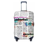 KWQDOZF Housse de Protection pour Valise de Voyage élastique Blanche avec Motif de Journal Vintage, Housse de Protection pour Valise de 19 à 32 Pouces
