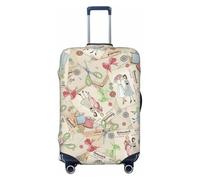 KWQDOZF Housse de Valise à Boutons et nœud Papillon avec Ciseaux et Magazines, Lavable et protectrice, en Fibres élastiques Haute densité, Compatible avec Les valises de Grande Taille.
