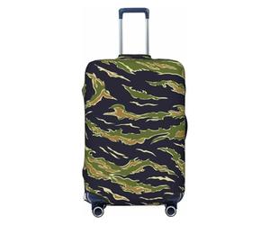 KWQDOZF Housse de Valise Camouflage Vert armée à Rayures tigrées, Style Vietnam, Lavable et protectrice, en Fibres Haute élasticité, Convient aux Petites valises.