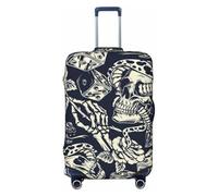 KWQDOZF Housse de Valise Old School Tattoo Rose Crâne Serpent Dés, Lavable et protectrice, en Fibres Haute élasticité, Compatible avec Les valises XL.
