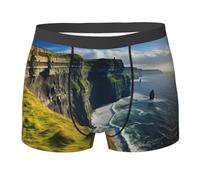 KWQDOZF Irlande en Plein air Comté de Clare The Cliffs Print Boxer pour Homme, caleçon Boxeur pour Homme, évacuant l'humidité et Respirant